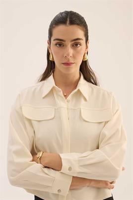 Etek Üstü Gömlek Ekru