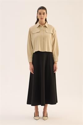 Etek Üstü Gömlek Bej