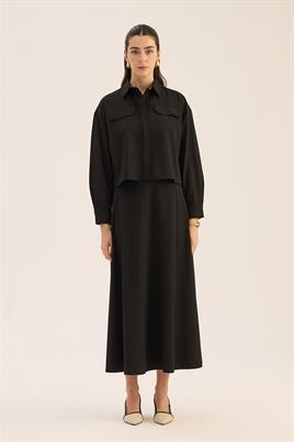 Etek Üstü Gömlek Siyah