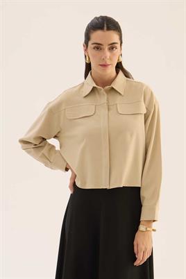Etek Üstü Gömlek Bej