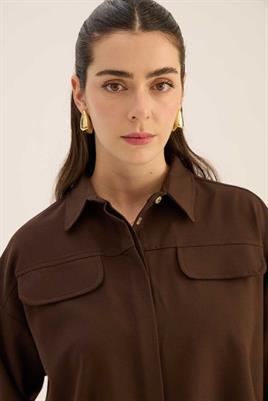 Etek Üstü Gömlek Acı kahve