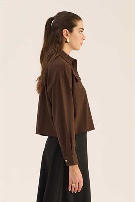 Etek Üstü Gömlek Acı kahve
