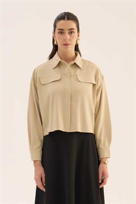 Etek Üstü Gömlek Bej