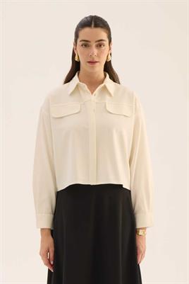 Etek Üstü Gömlek Ekru