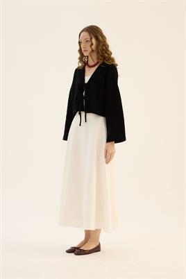 Etek Üstü Örgü Kimono Siyah