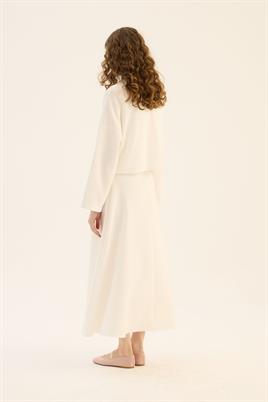 Etek Üstü Örgü Kimono Ekru