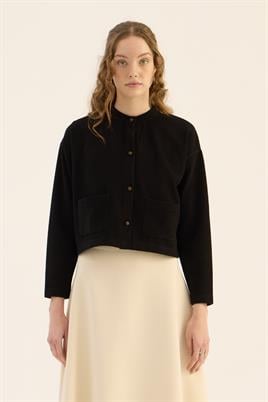 Etek Üstü Triko Hırka Siyah