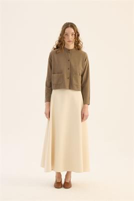 Etek Üstü Triko Hırka Vizon