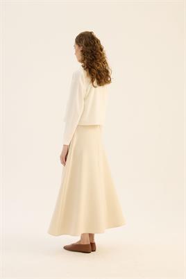 Etek Üstü Triko Hırka Ekru