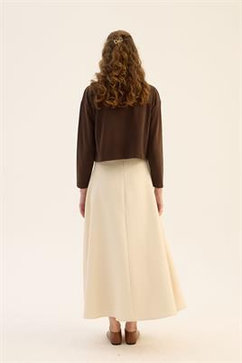 Etek Üstü Triko Hırka Acı kahve