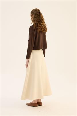 Etek Üstü Triko Hırka Acı kahve