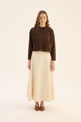 Etek Üstü Triko Hırka Acı kahve