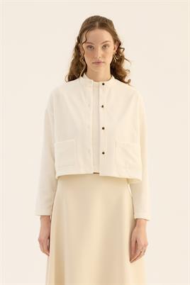 Etek Üstü Triko Hırka Ekru