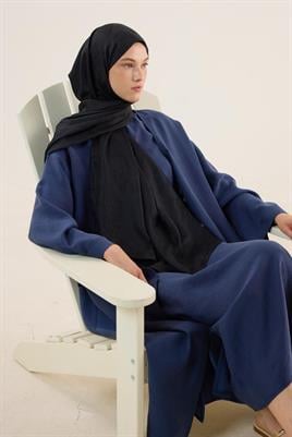 Etnik Motifli Jakarlı Şal Siyah