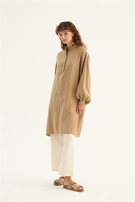 Ferah Dökümlü Tunik Vizon