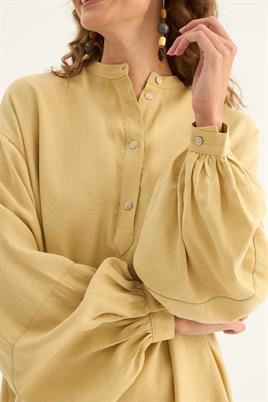 Ferah Dökümlü Tunik Açık Sarı