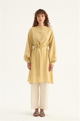 Ferah Dökümlü Tunik Açık Sarı