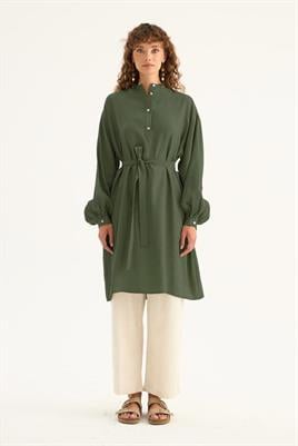 Ferah Dökümlü Tunik Koyu yeşil