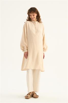 Ferah Dökümlü Tunik Krem