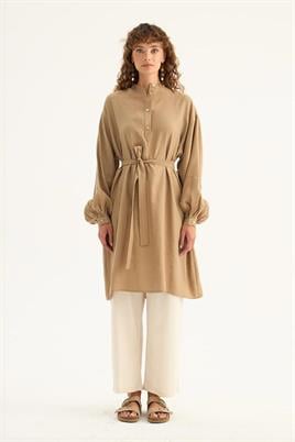 Ferah Dökümlü Tunik Vizon