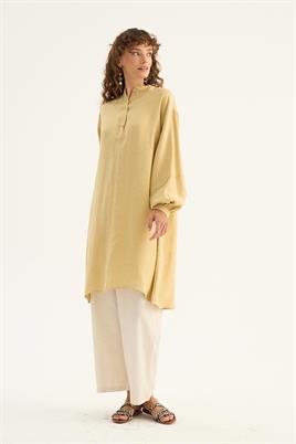 Ferah Dökümlü Tunik Açık Sarı