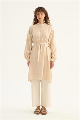 Ferah Dökümlü Tunik Krem