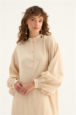 Ferah Dökümlü Tunik Krem