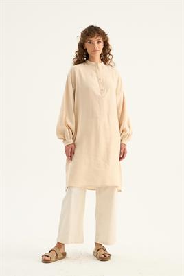 Ferah Dökümlü Tunik Krem