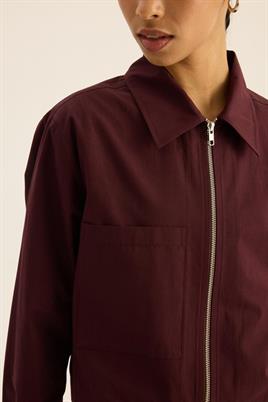 Fermuarlı Gömlek Ceket Bordo