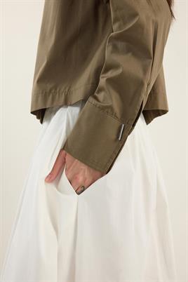 Fermuarlı Gömlek Ceket Haki