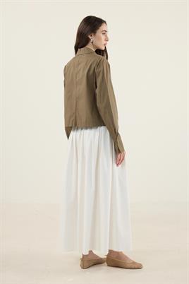 Fermuarlı Gömlek Ceket Haki