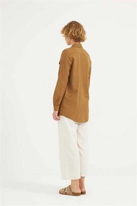 Fit Kalıp Gömlek Koyu camel