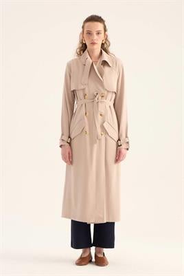 Fit Kalıp Tensel Trençkot Taş