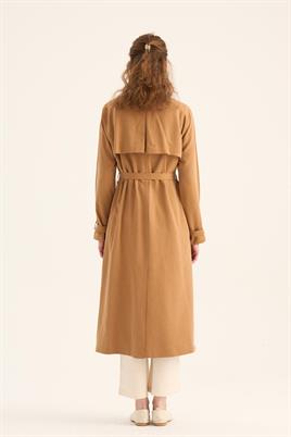 Fit Kalıp Tensel Trençkot Camel