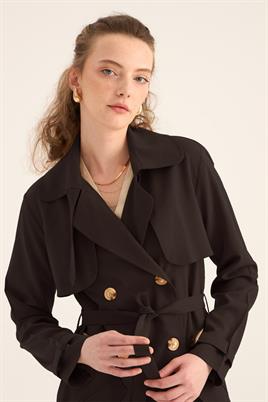 Fit Kalıp Tensel Trençkot Acı kahve