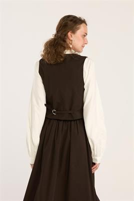 Fit Kesimli Klasik Yelek Acı kahve