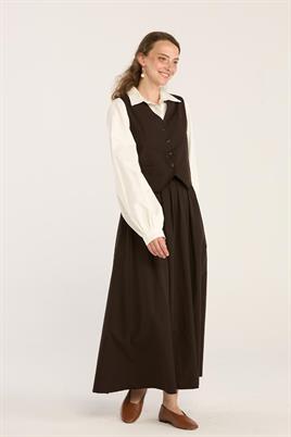 Fit Kesimli Klasik Yelek Acı kahve