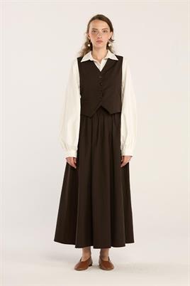 Fit Kesimli Klasik Yelek Acı kahve