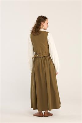 Fit Kesimli Klasik Yelek Zeytin Yeşili