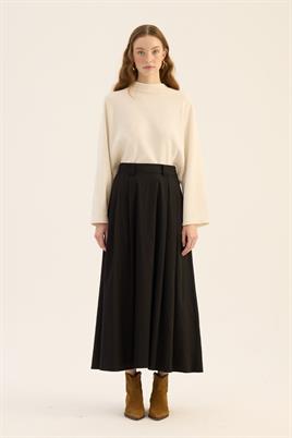 Geniş Köprülü Etek Siyah