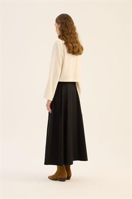 Geniş Köprülü Etek Siyah