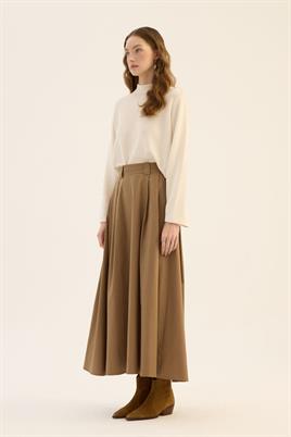 Geniş Köprülü Etek Camel