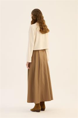 Geniş Köprülü Etek Camel