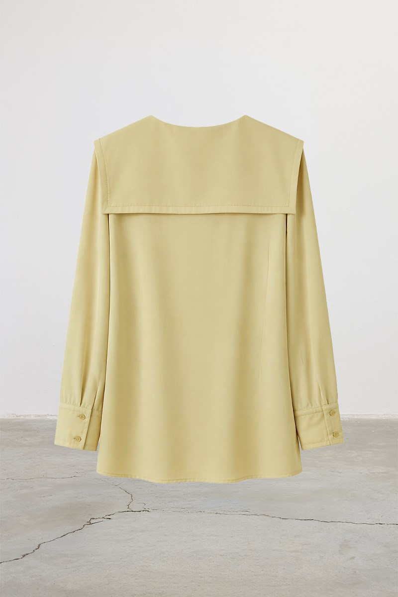 Geniş Yakalı Gömlek Soft Sarı