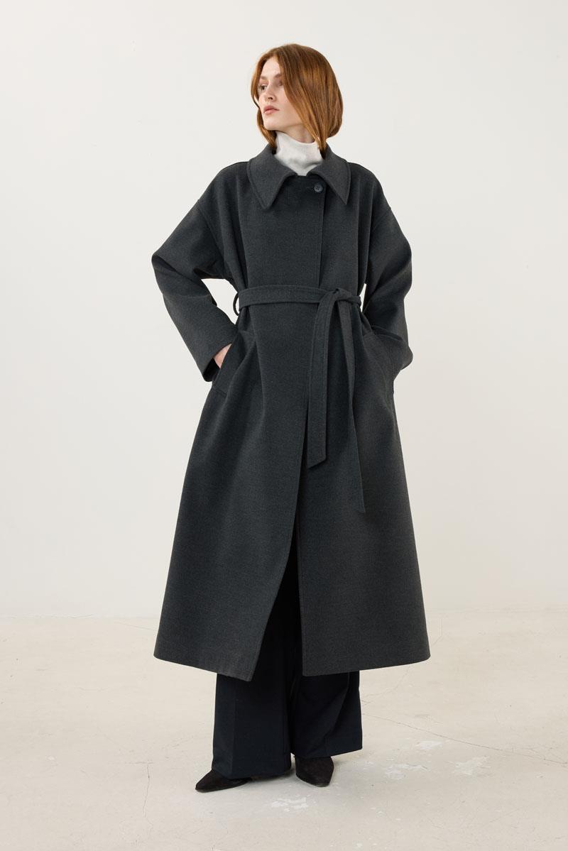 Geniş Yakalı Kaban Antrasit