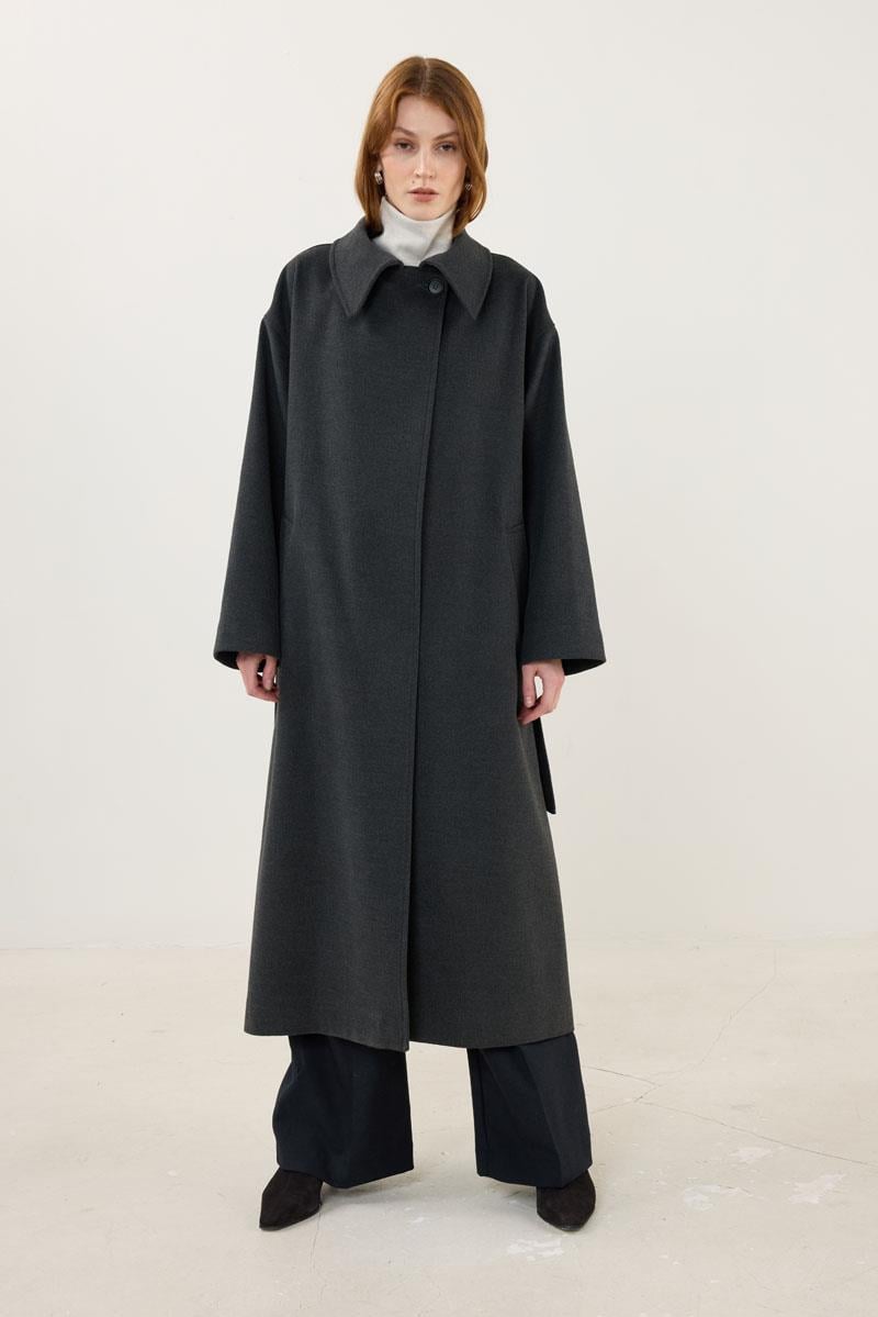 Geniş Yakalı Kaban Antrasit