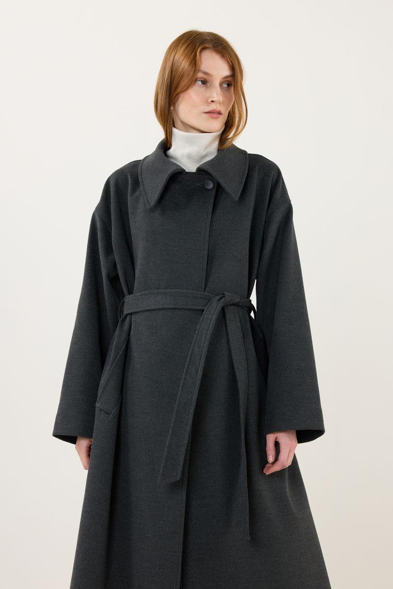 Geniş Yakalı Kaban Antrasit