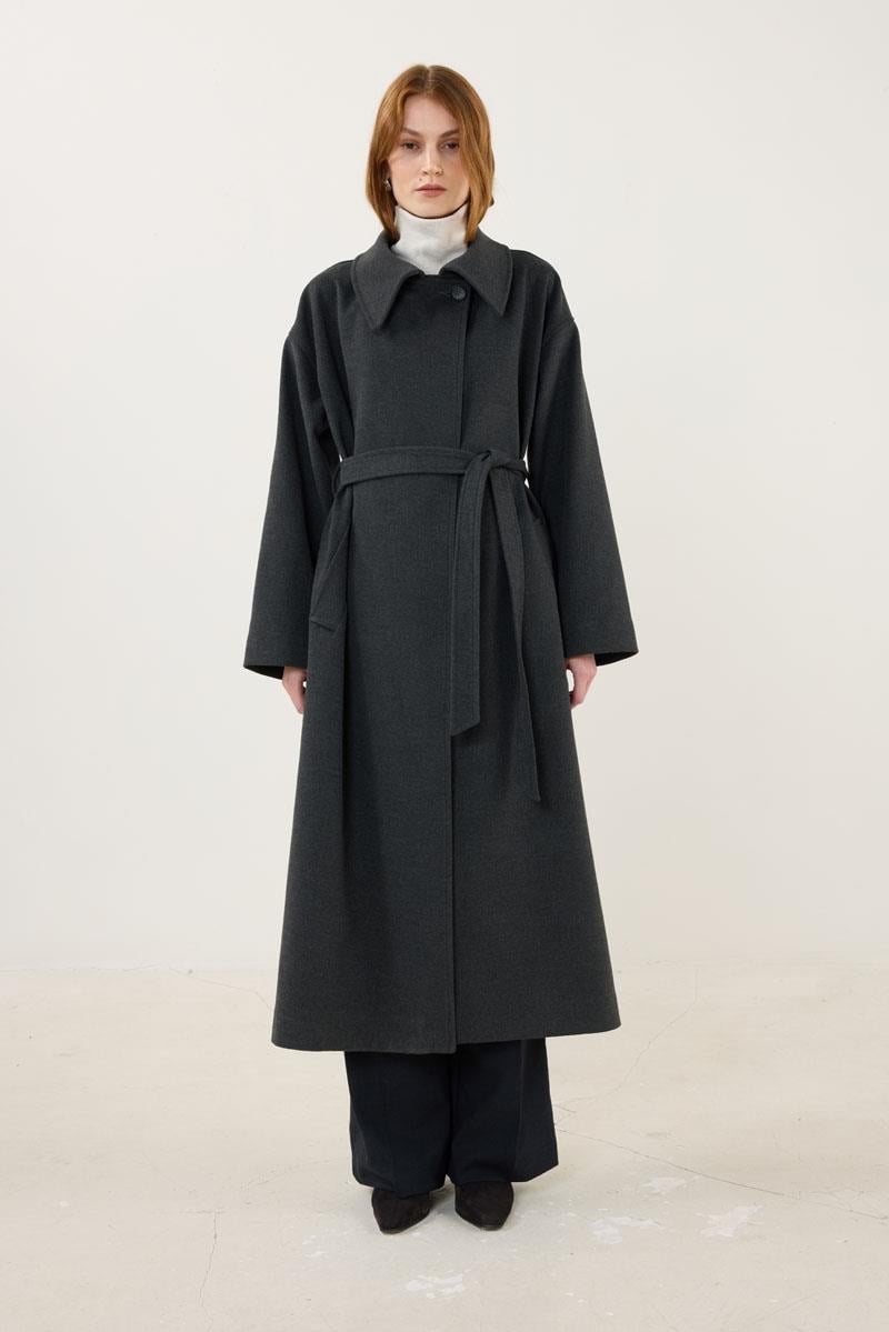 Geniş Yakalı Kaban Antrasit