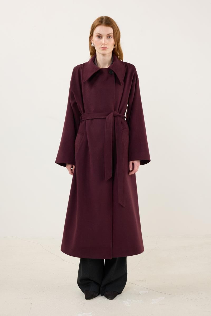 Geniş Yakalı Kaban Mürdüm