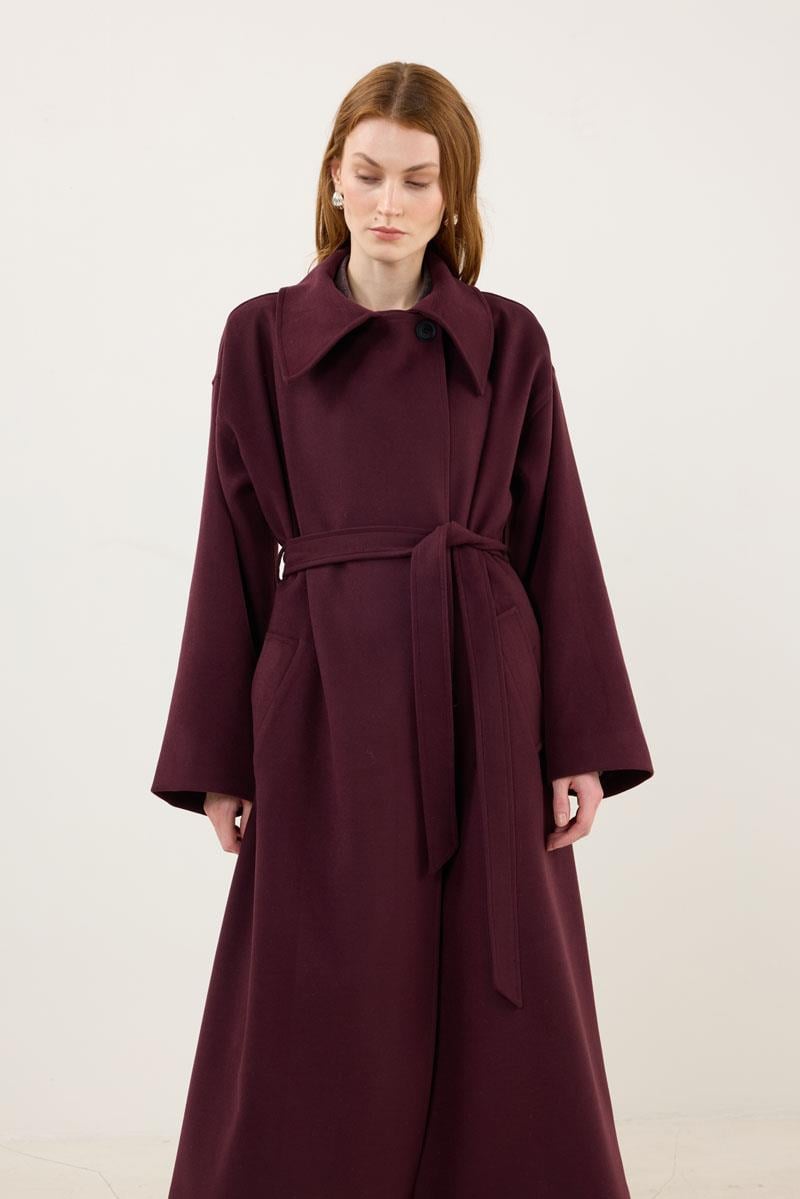 Geniş Yakalı Kaban Mürdüm